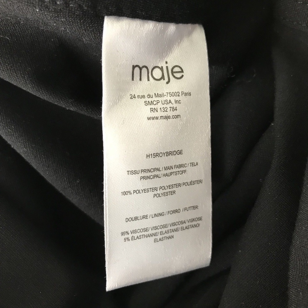 Maje Roybridge Blue Black Ribbon Mesh Dress - Picture 6 of 8